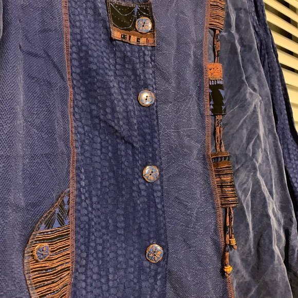 Vintage Nancy Bolen City Girl Large Western/Boho Patchwork Button Down Top - Picture 7 of 14